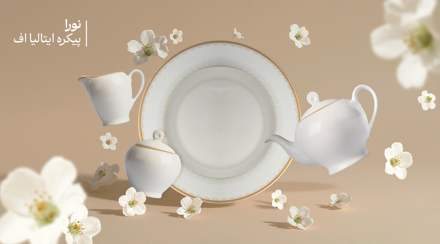 قیمت و خرید سرویس ۱۰۲ پارچه چینی زرین طرح نورا
